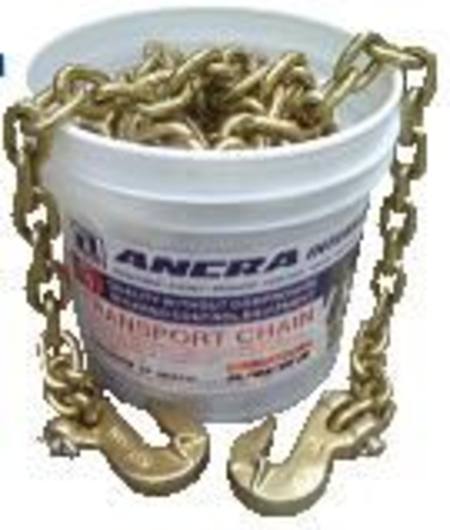 ANCRA LOAD CHAIN 8mm x 9mtr WITH GRAB HOOK ENDS IN BUCKET