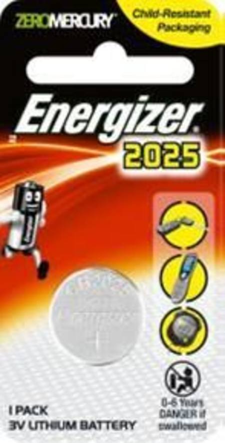 ENERGIZER CR2025 3v ELECTRONICS LITHIUM COIN BATTERY PKT 1