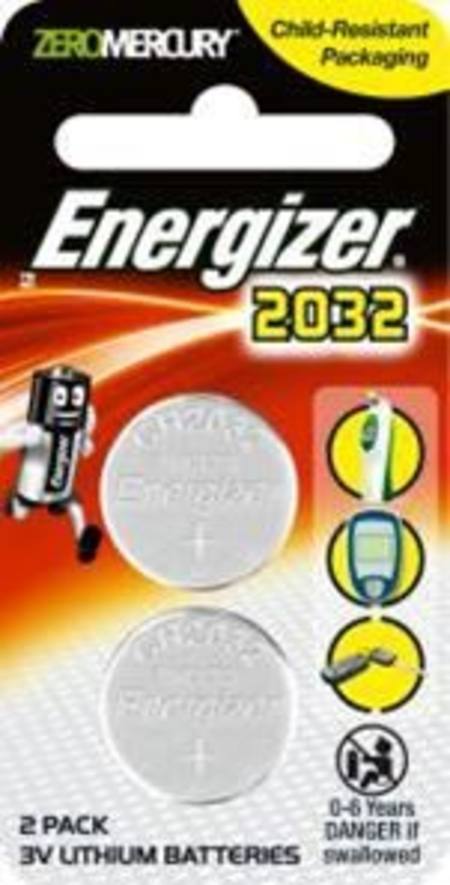 ENERGIZER CR2032 3v ELECTRONICS LITHIUM COIN BATTERY PKT 2