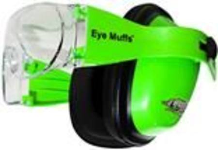 EYEMUFFS COMBINATION GRADE 4 EARFMUFFS WITH SAFETY GLASSES BUILT IN - FLUORO GREEN