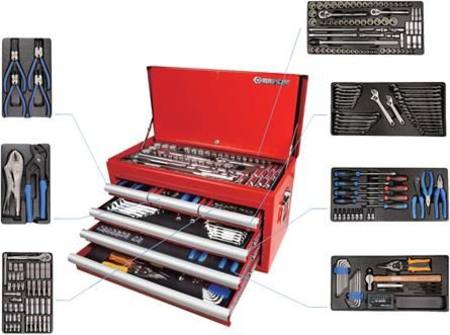 KING TONY 219pc TOOL KIT IN 6 DRAWER TOOL CHEST