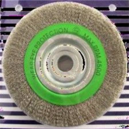 LION 150mm x 25mm WIDE STAINLESS STEEL WIRE WHEEL BRUSH