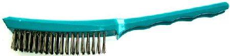 Buy LION 4 ROW STAINLESS STEEL WIRE SCRATCH BRUSH GREEN PLASTIC HANDLE in NZ. 