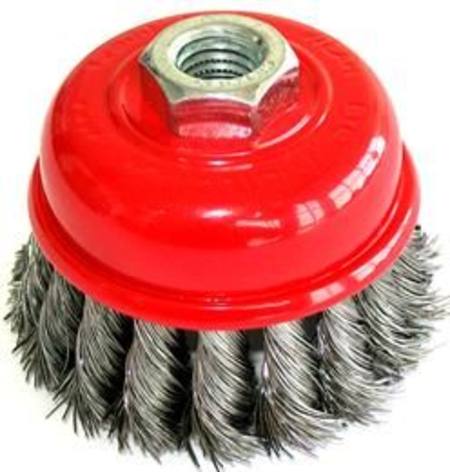 LION MULTIBORE TWIST KNOT CUP BRUSH 75mm FITS 3 SPINDLE SIZES