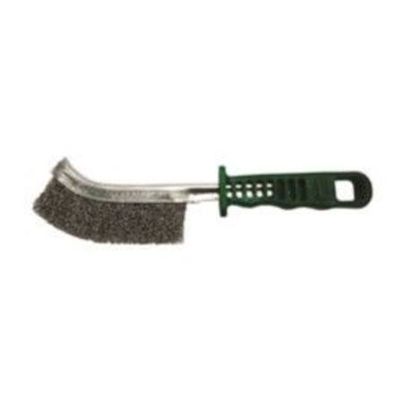 Buy LION STAINLESS STEEL WIRE CREVICE BRUSH GREEN PLASTIC HANDLE in NZ. 