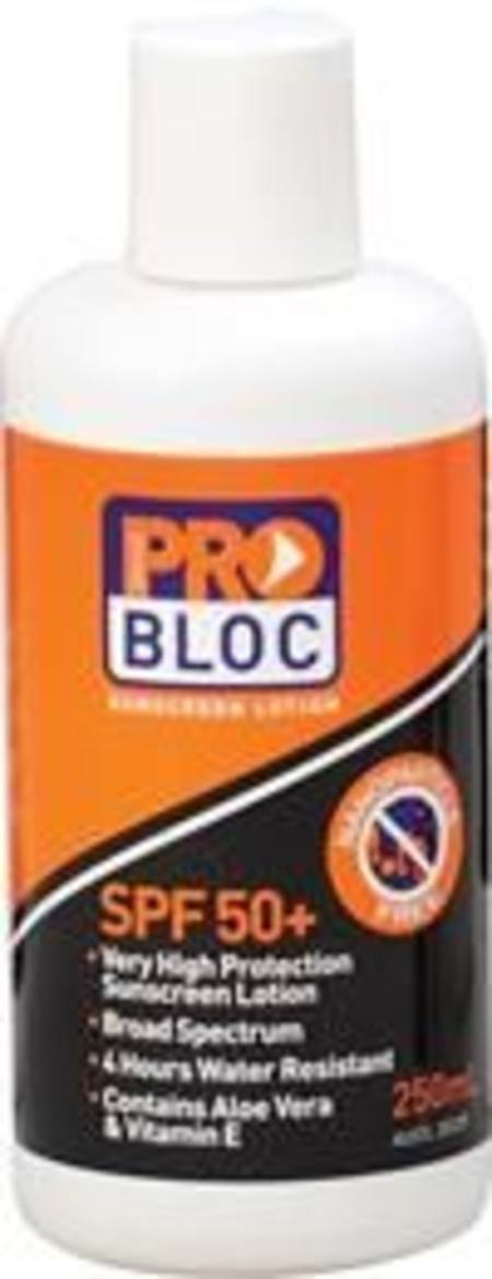 Buy PRO-BLOC 50+ SUNSCREEN 250ML BOTTLE in NZ. 