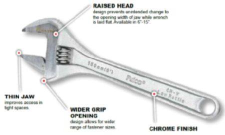 Buy PROFERRED 100MM - 4" CHROME ADJUSTABLE WRENCH in NZ. 