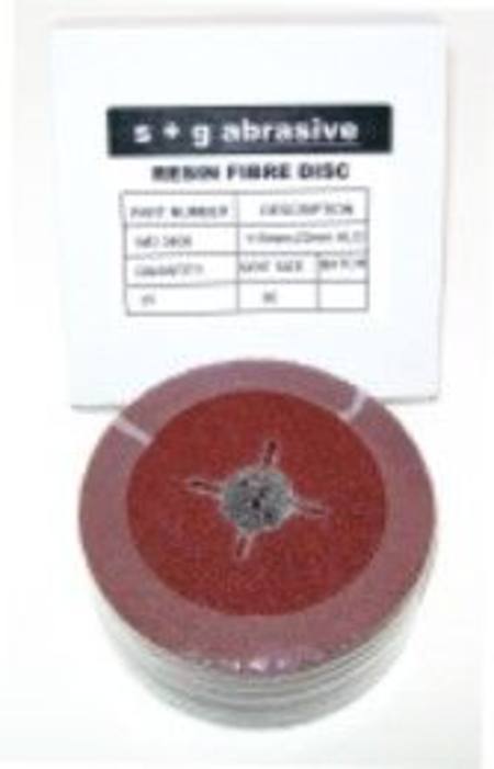 115mm x 22mm P100 FIBRE BACKED ABRASIVE DISC PKT 25