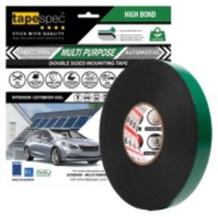 1822RBL MULTI PURPOSE BLACK POLYETHYLENE TAPE 1.1MM X  06MM X 15 METRE ROLL CLAMSHELL