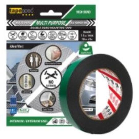 1822RBM MULTI PURPOSE BLACK POLYETHYLENE TAPE 1.1MM X  12MM X 5 METRE ROLL BLISTER PACK