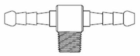 206 3/16"x 1/8"BSPTM 2 WAY HOSE TEE