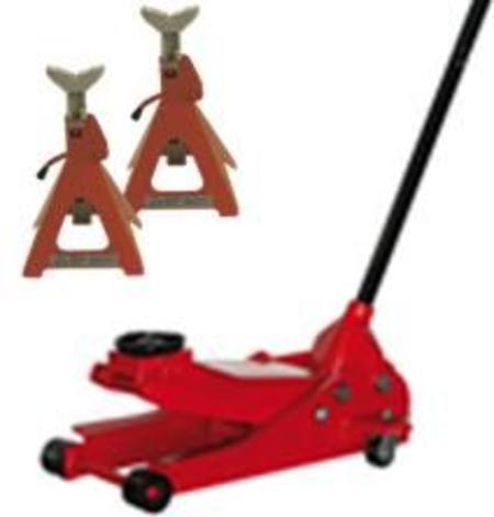 Buy 3 TON LOW PROFILE GARAGE JACK / 3TON AXLE STAND COMBO in NZ. 