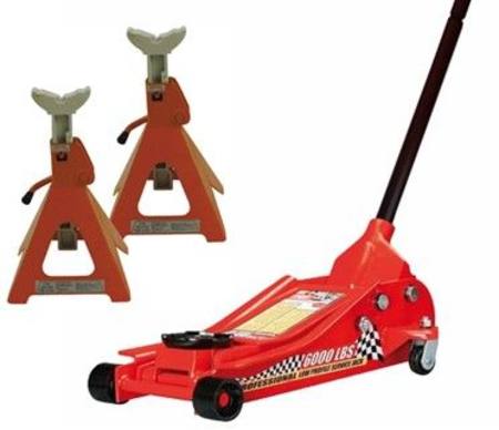 Buy 3 TON LOW PROFILE GARAGE JACK / 3TON AXLE STAND COMBO in NZ. 