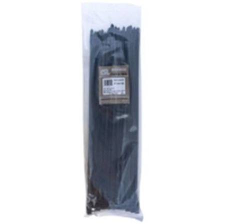 450mm x 7.6mm UV NYLON CABLE TIE BLACK pkt100