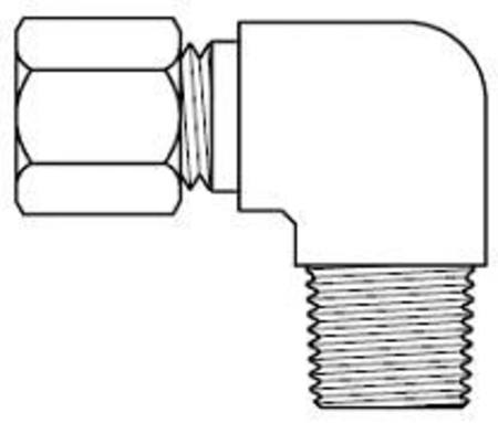 69 1/2"x 1/4"BSPTM COMPRESSION ELBOW