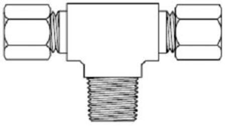 72 1/8"x 1/8"BSPT MALE BRANCH COMPRESSION TEE