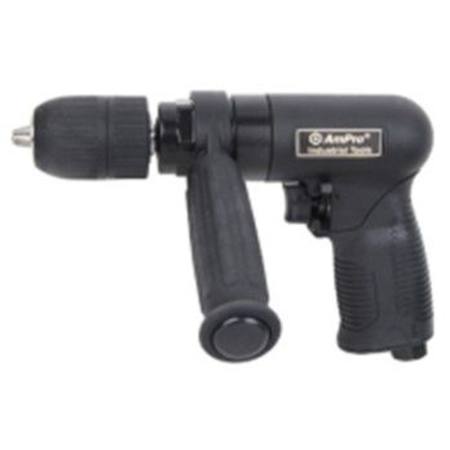 AMPRO 1/2" REVERSIBLE AIR DRILL 450RPM WITH KEYLESS CHUCK