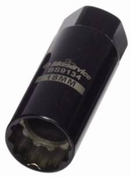 BIKESERVICE 18mm x 3/8"dr SPARK PLUG SOCKET EXTRA THIN WALL