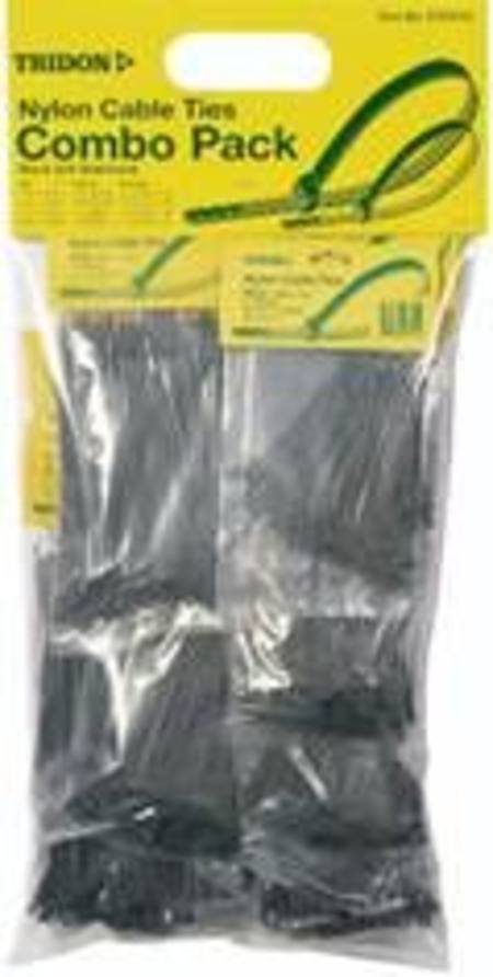 BLACK CABLE TIE COMBO ASSORTMENT 1000pce