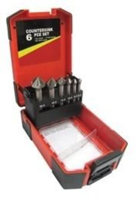 BLU-MOL 3 FLUTE 90° 6pc LARGE COUNTERSINK SET 6.3 8.3 10.4 12.4 16.5 & 20.5mm