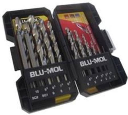 BLU-MOL M2 19pc HSS DRILL SET 1-10mm x 0.5 RISES