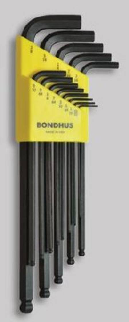 BONDHUS BLX13 .05"-3/8" IMPERIAL BALL END HEX KEY SET 13pc