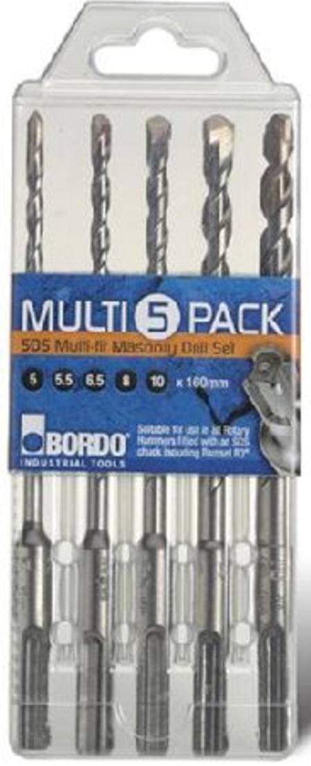 BORDO 5pc 3-10mm SDS MULTI-FIT MASONRY DRILL SET