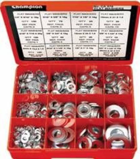 Buy CHAMPION FLAT STEEL WASHER ASSORTMENT 695pc in NZ. 