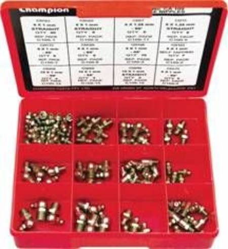 Buy CHAMPION METRIC GREASE NIPPLE ASSORTMENT 105pc in NZ. 