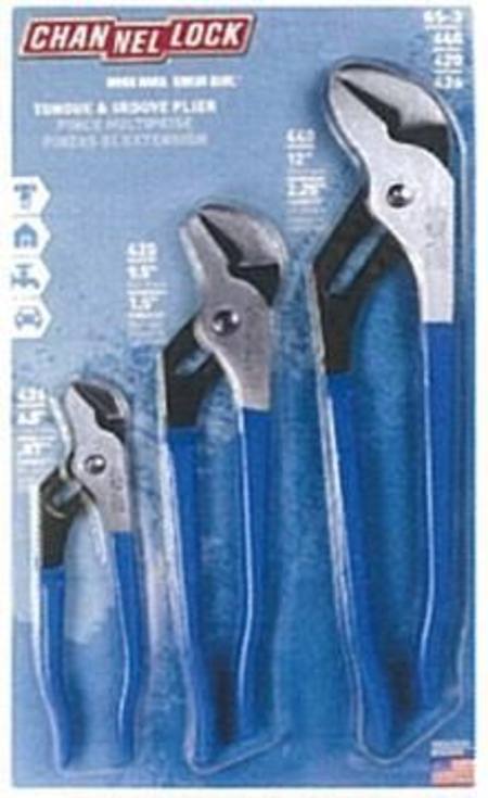 CHANNELLOCK 3PC STRAIGHT JAW GROOVE JOINT PLIER SET