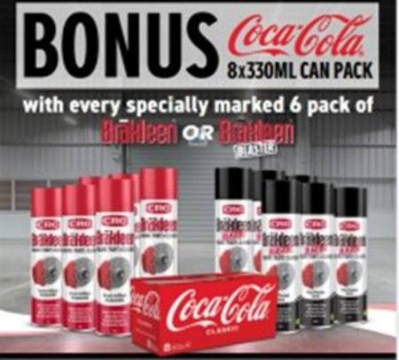 CRC BRAKLEEN 600gm AEROSOL 6 PACK with FREE 8 PACK OF CLASSIC COKE