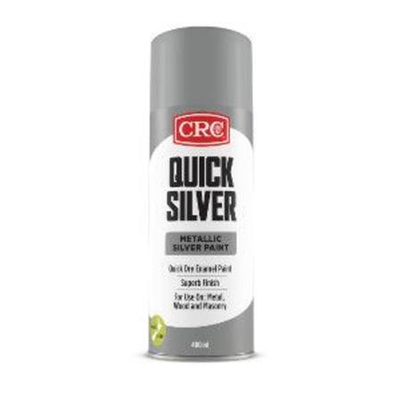 CRC QUICKSILVER METALLIC SILVER ENAMEL PAINT AEROSOL 400ml