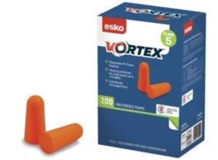 ESKO VORTEX EARPLUGS ORANGE UNCORDED BOX OF 200