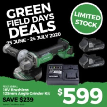 Buy HIKOKI FIELD DAYS 18V 125MM DISC GRINDER AG-PACK in NZ.