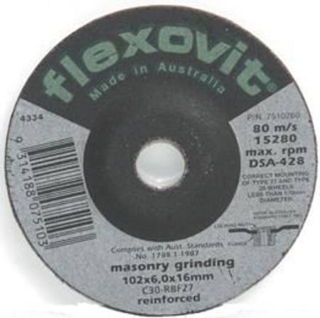 FLEXOVIT 102 x 6 x 16 D/C MASONRY GRINDING DISC