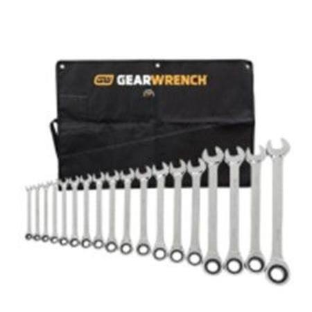GEARWRENCH 18pc METRIC COMBINATION RATCHETING WRENCH SET