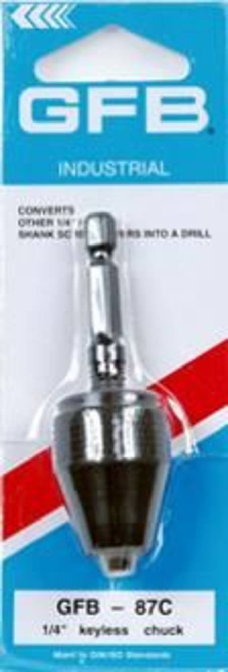 GFB 1/4" HEX SHANK KEYLESS CHUCK FOR DRIVER DRILLS