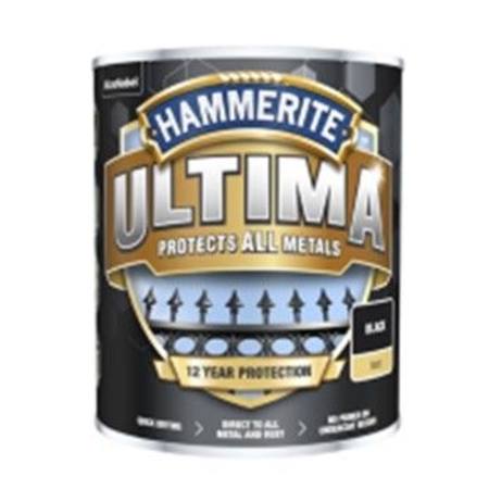 HAMMERITE ULTIMA METAL MATT WATER BASED BLACK PAINT 750ml