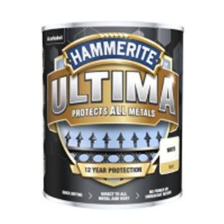 HAMMERITE ULTIMA METAL MATT WATER BASED WHITE PAINT 750ml