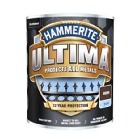 HAMMERITE ULTIMA SMOOTH WATER BASED BROWN PAINT 750ml