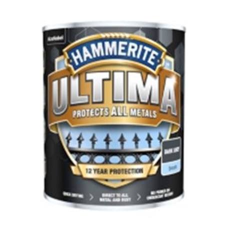 HAMMERITE ULTIMA SMOOTH WATER BASED DARK GREY PAINT 750ml