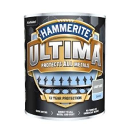 HAMMERITE ULTIMA SMOOTH WATER BASED LIGHT GREY PAINT 750ml