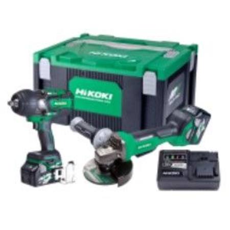 HIKOKI 36V IMPACT WRENCH AND 125MM GRINDER KIT 2 X 1080W MULTI VOLT BATTERIES COMBO KIT