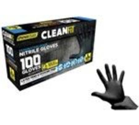 IRONCLAD CLEANFIT BLACK NITRILE POWDER FREE GLOVES - LARGE (BOX 100)