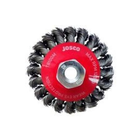 JOSCO TWIST KNOT BEVEL BRUSH 100mm x M10 MULTI THREAD