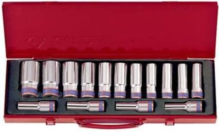 KING TONY 1/2dr 15pc D/HEX METRIC DEEP SOCKET SET