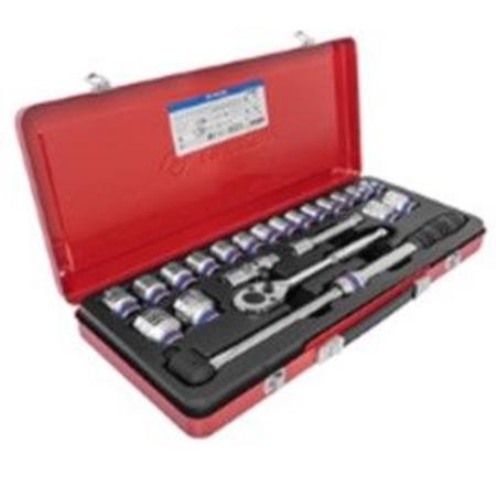KING TONY 1/2dr 22pc 10-34mm SOCKET SET WITH EXTENDABLE POWER BAR