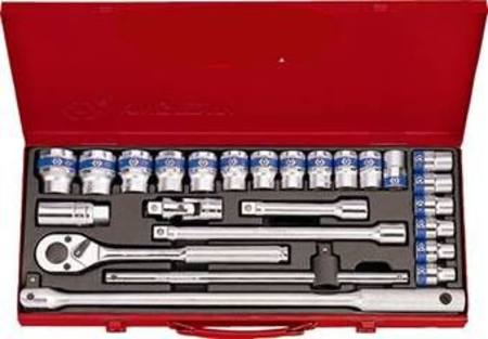 KING TONY 1/2dr 24pc METRIC D/HEX SOCKET SET