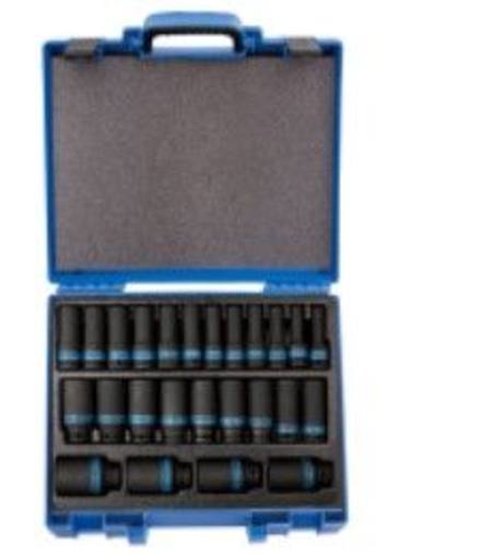 KING TONY 1/2"dr 25PC DEEP IMPACT SOCKET SET 6PT 8-36mm