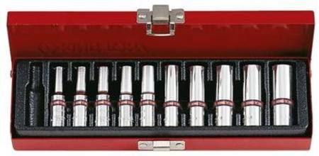 KING TONY 10pc 1/4dr IMPERIAL SINGLE HEX DEEP SOCKET SET